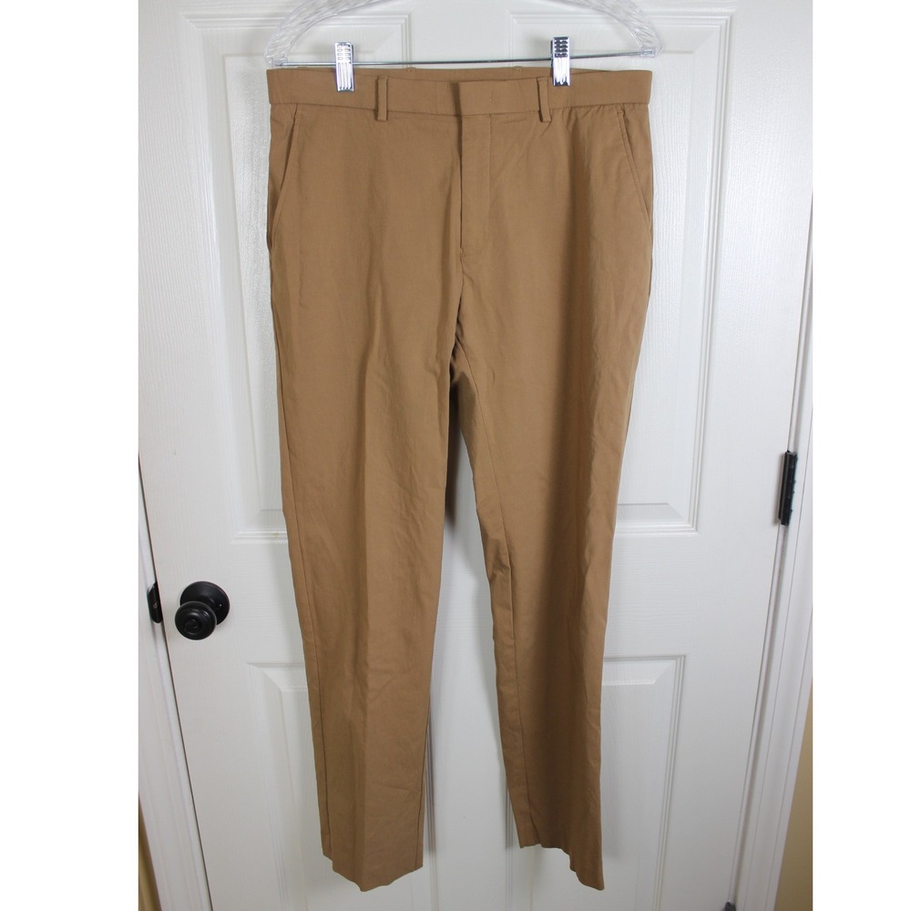 Tommy Hilfiger Tan Khaki Slim Fit Chino Pants 32W x 32L Rayon Blend Stretch